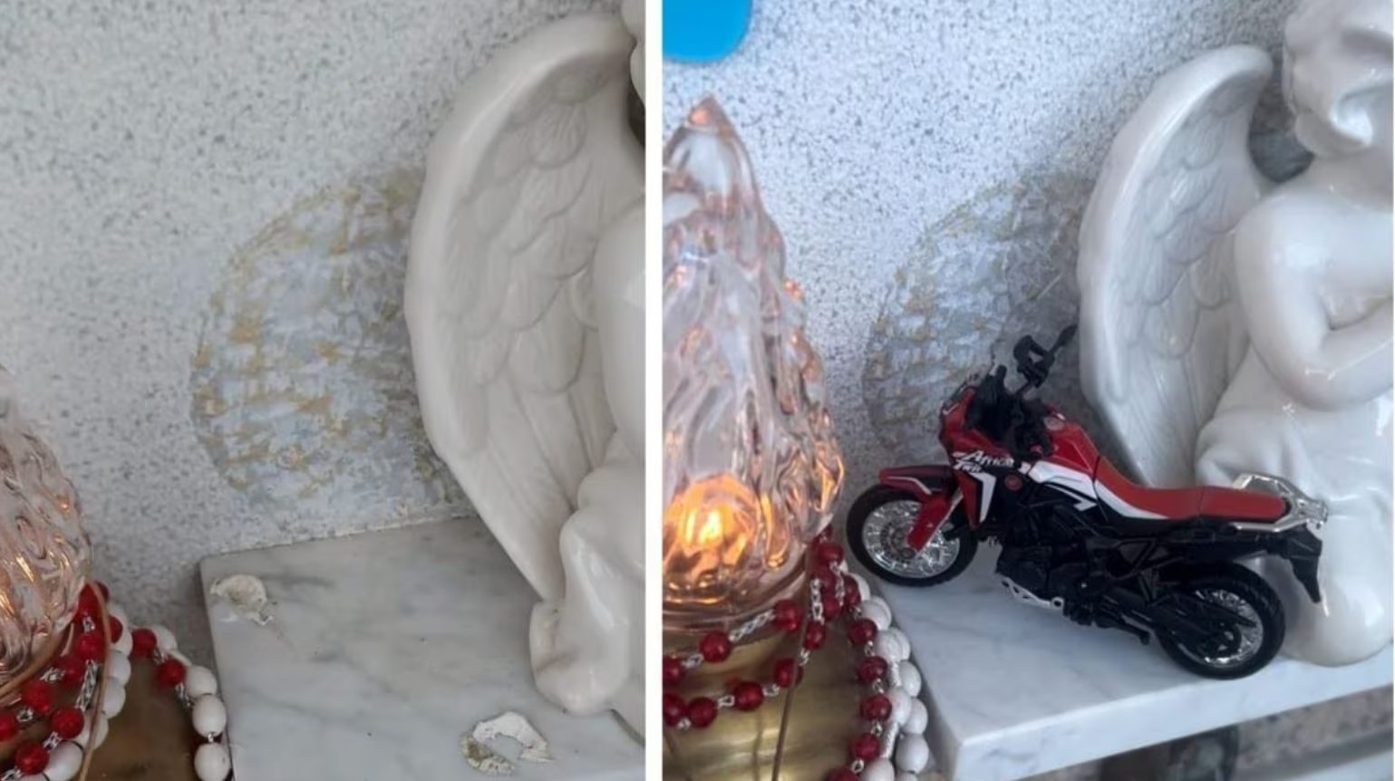 pozzuoli rubato modellino motocicletta tomba
