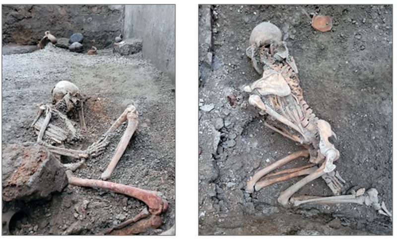 pompei rinvenuti scheletri scavo casti amanti