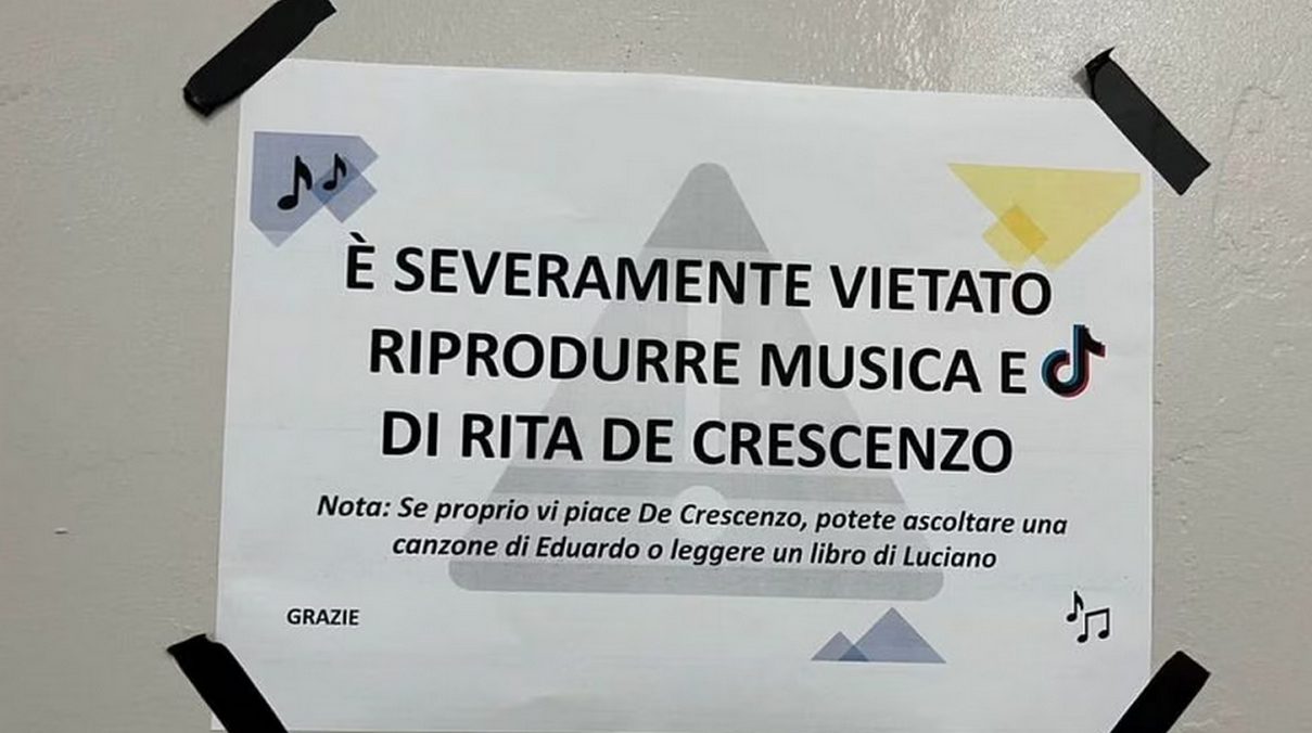 vietata musica rita de crescenzo cartello centro bambini napoli